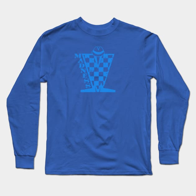 Madness Checkerboard HD - Distressed Blue Long Sleeve T-Shirt by Skate Merch